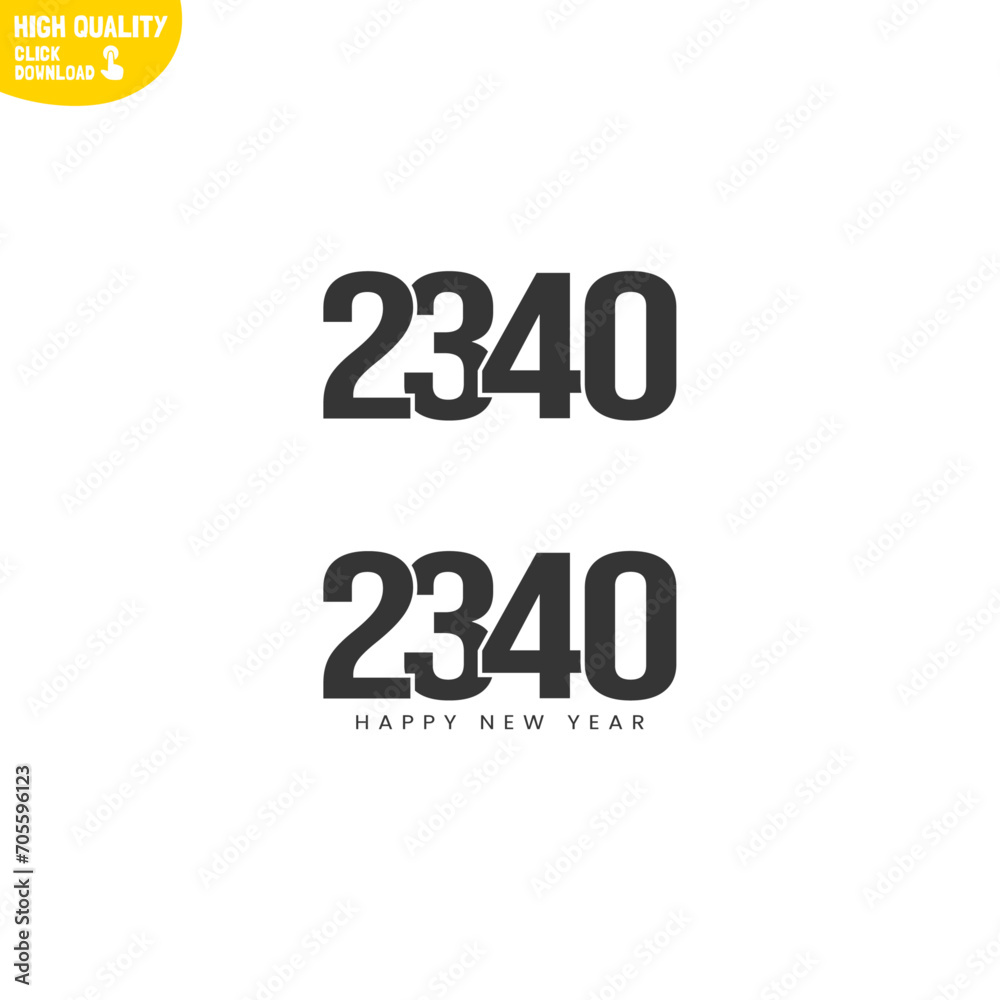 Creative Happy New Year 2340 Logo Design