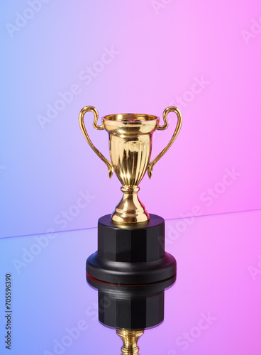 Картината върху платно A golden trophy, a reward for the winner. A worthy prize.