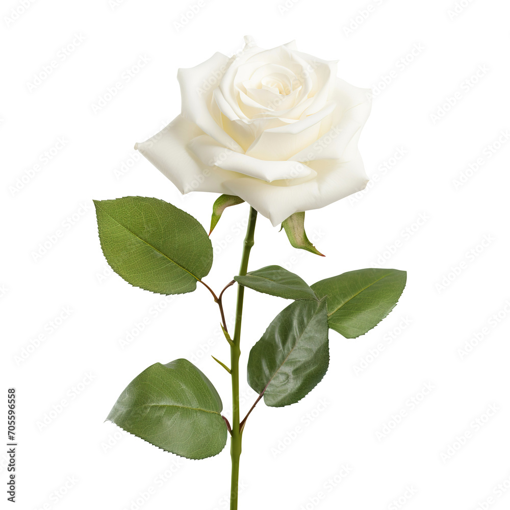 Naklejka premium white rose flower isolated on transparent background Remove png, Clipping Path, pen tool