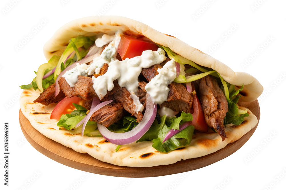 Delicious pita gyros fast food isolated on transparent background Remove png, Clipping Path, pen tool Delicious pita gyros fast food isolated on transparent background Remove png, Clipping Path, pen tool