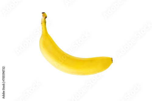 Top View Yellow Banana Shot in Studio isolated on White Background