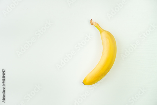 delicious ripe banana on white background. copy space