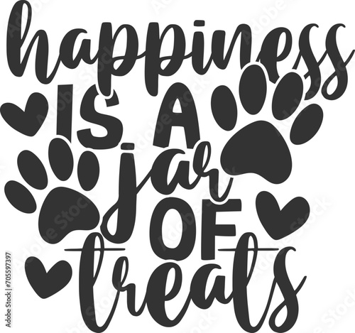 Happiness Is A Jar Of Treats - Pet Treat Jar Illustration