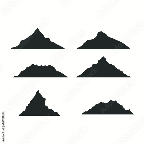 Black silhouette mountain template, illustration mountains Vector