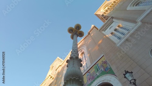 Low Ange View Of The Metropolitan Cathedral Of Athens In The Mitropoleos Square, Greece. photo