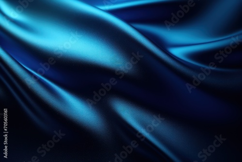 Black dark azure cobalt sapphire blue abstract background. Color gradient. Geometric shape. Wave, wavy curved line. Rough grunge grain noise. Light neon metallic shine shimmer bright. Design.