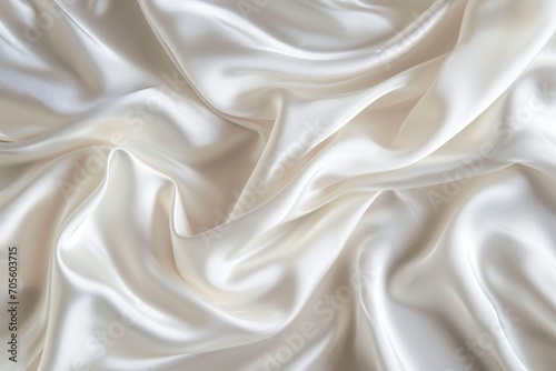 Silky Smooth White Fabric Texture: Elegant Seamless Background with Artistic Waves