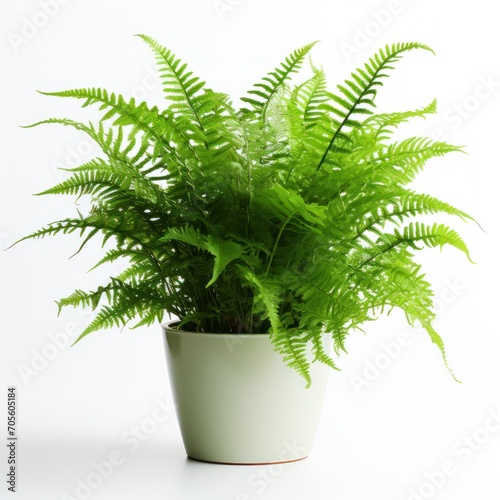fern leaf isolated on white background, fern leaf in a pot