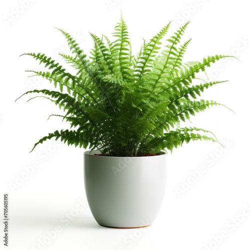 fern leaf isolated on white background, fern leaf in a pot