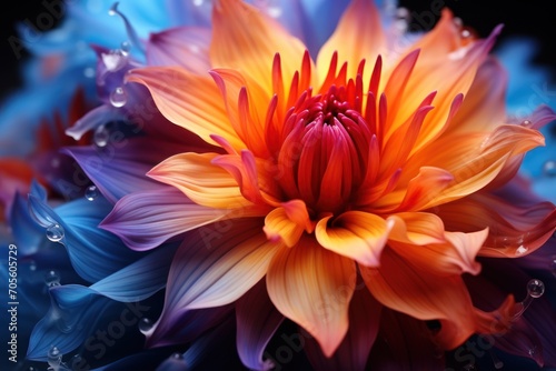 macro close-up photography of vibrant color flower as a creative abstract background  generative