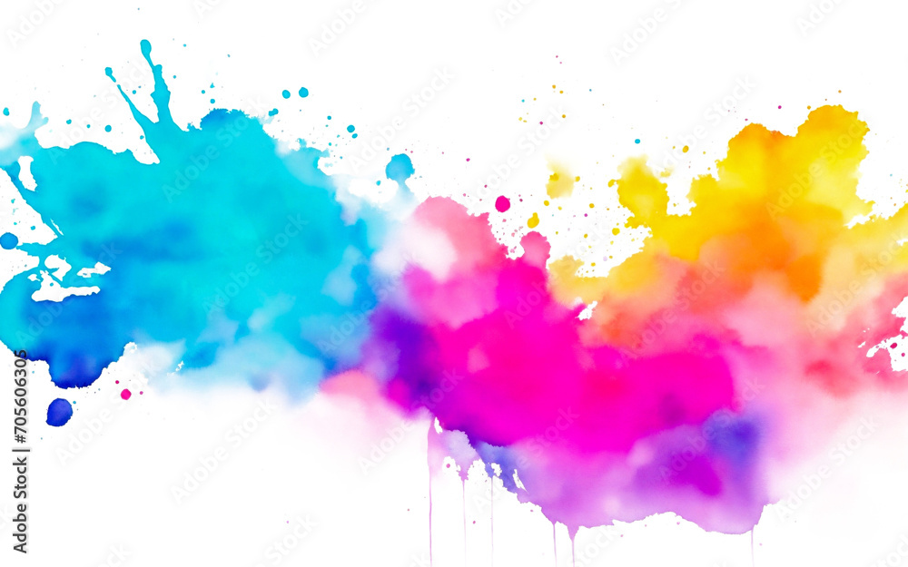 Watercolor soft rainbow hand paint texture, isolated transparent background, watercolor brush, png. Generative ai