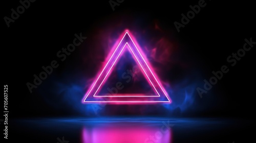 Pink and blue neon light refresh icon. Vibrant colored reload technology symbol, isolated on a black background.