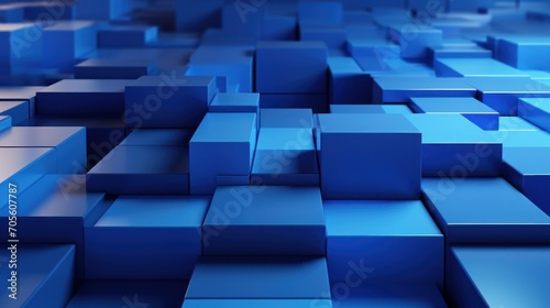 Blue  Blocks arranged to create a Tech abstract wallpaper.   .
