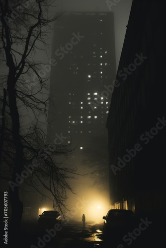 Heavy Gloomy Fog In The City