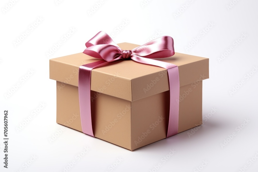 Obraz premium Gift box open lid on isolated on white background with romantic, presents for Christmas day or valentine day, package with congratulation, wrapped paper, spring for decoration, holiday concept.