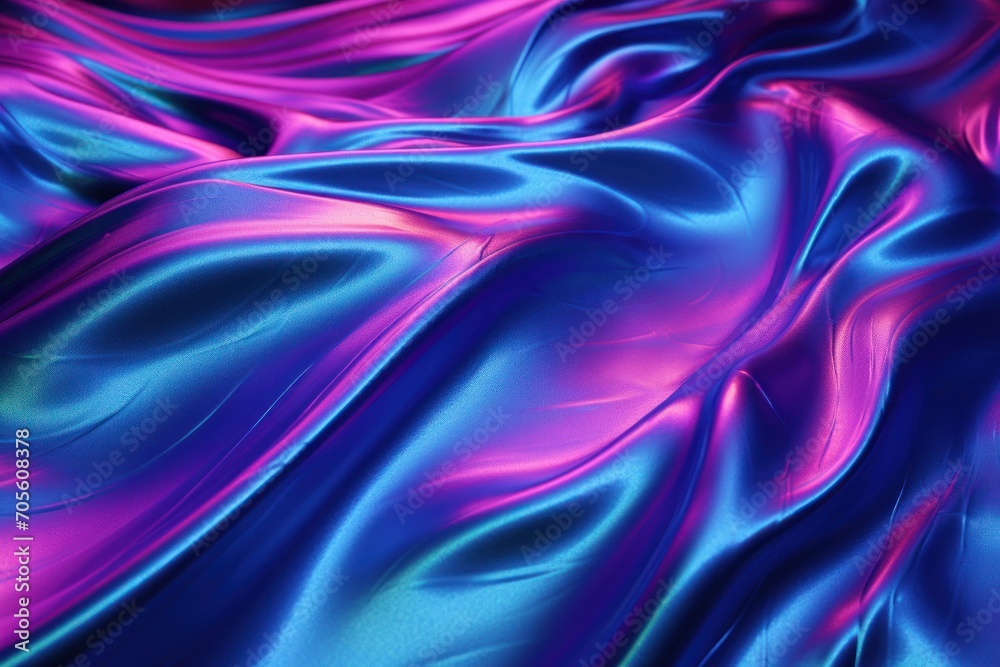 Fototapeta premium Fluid neon chrome waves background
