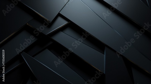 Black, Tech Background with a Geometric Structure. Dark, Minimal design with Simple Futuristic Forms. .