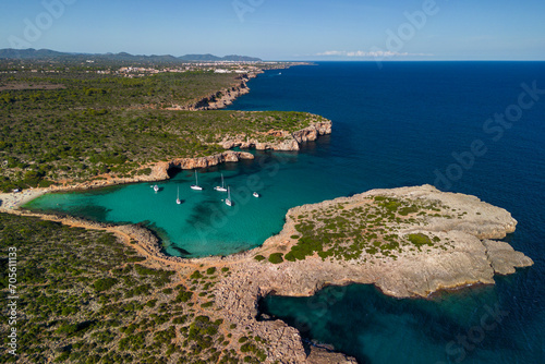 Strand Luftaufnahme, Cala Varques Mallorca