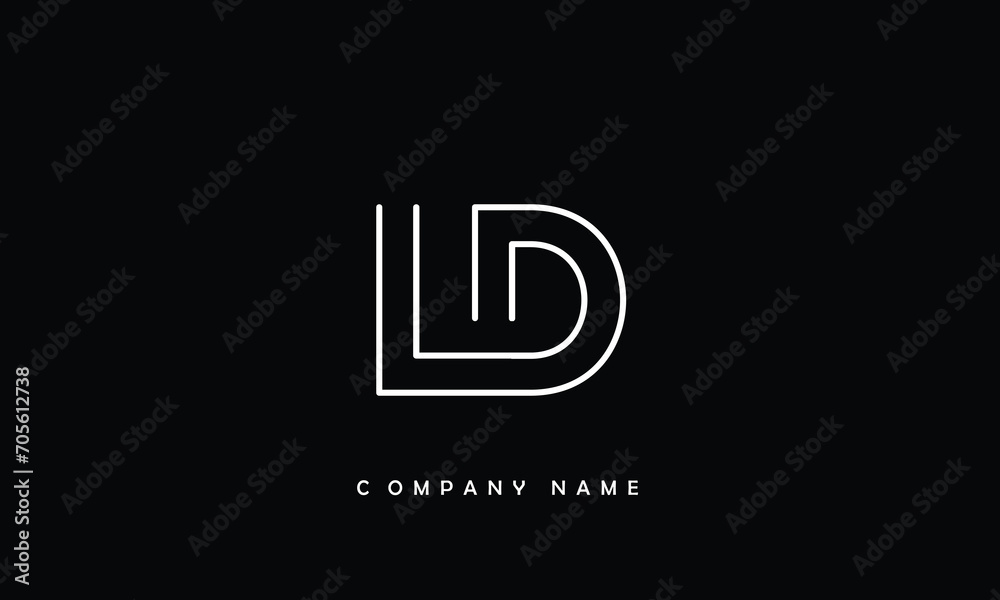 LD, DL, L, D Abstract Letters Logo Monogram - obrazy, fototapety, plakaty 
