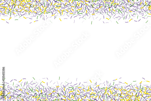 falling sprinkles frame border mardi gras confetti background photo