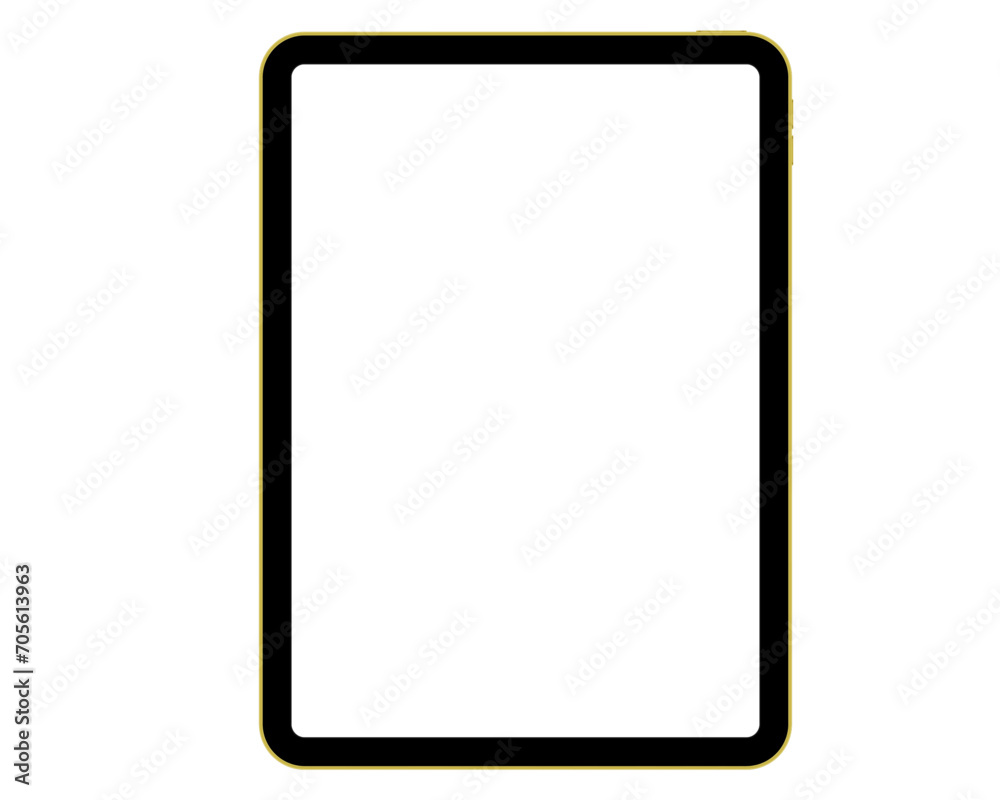 Yellow tablet pc. Vector graphic. - obrazy, fototapety, plakaty 