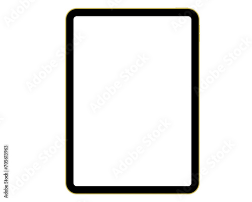 Yellow tablet pc. Vector graphic.