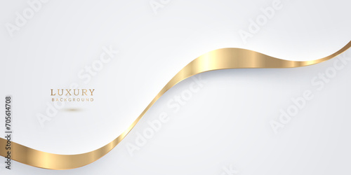 Luxury white background with golden line
