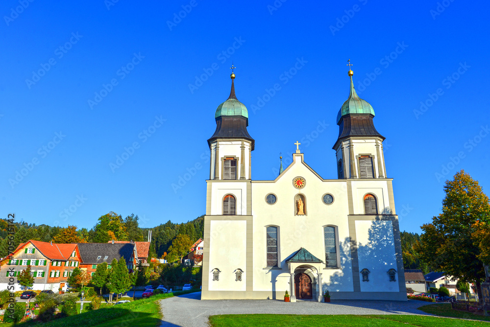 Pfarr- und Wallfahrtskirche Bildstein im Bezirk Bregenz (Vorarlberg, Österreich)