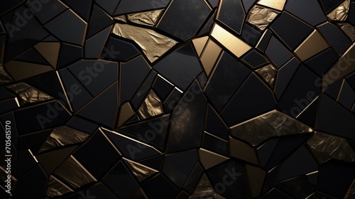 Gold and Black Digital Abstract Background Illustration