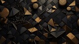 Black and Gold Luxury Wood Veneer Mosaics