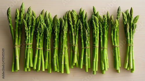 Vibrant asparagus spears on minimalist wooden board  sharp focus   fujifilm xt4 f 5.6