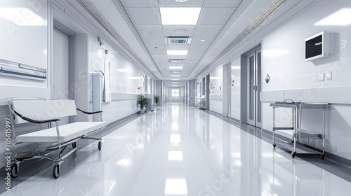 hospital interior is white and clean
