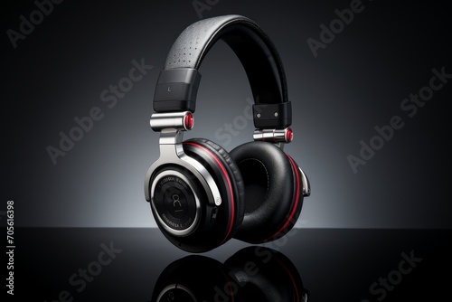 Photo of a set of premium headphones with advanced audio technology. Generative AI photo