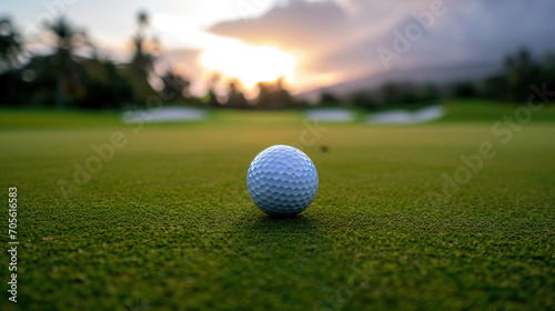 The golf ball is on the green