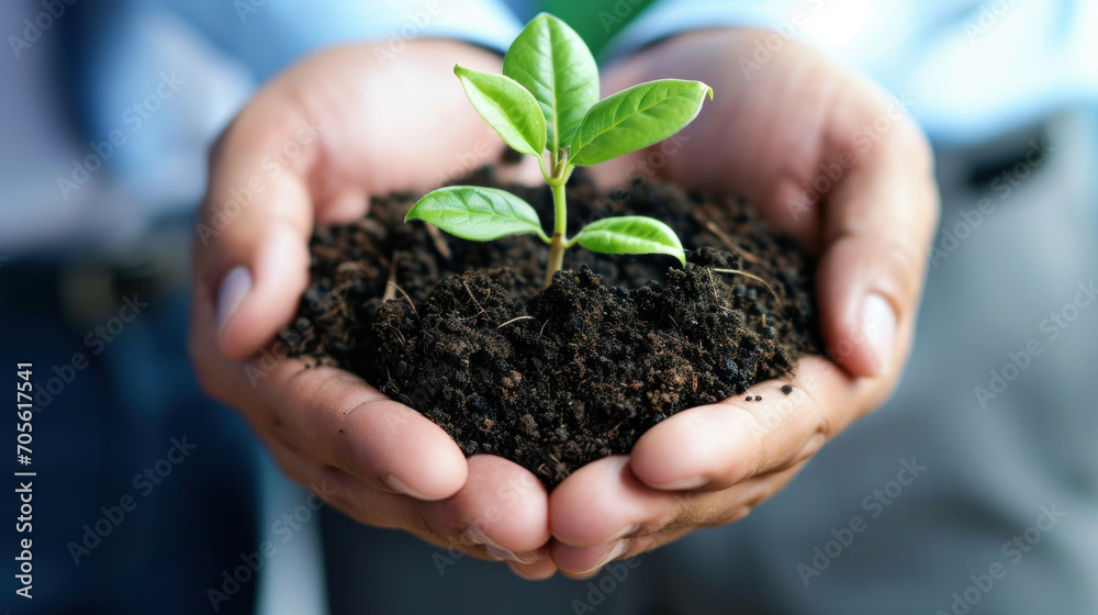 holding a tree growing from the ground holding a tree growing from the ground