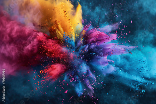 abstract explosion of colored powder watercolor background ai generated art