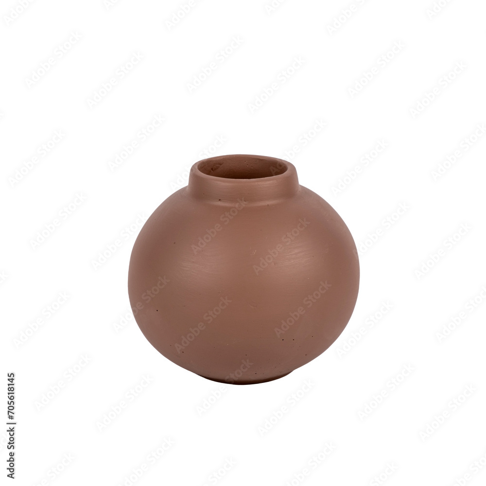 trendy design decorative ceramic vase isolated on white background