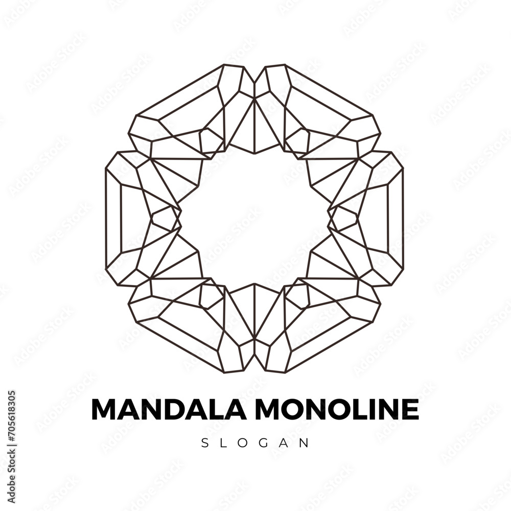 Naklejka premium Abstract mandala flower logo