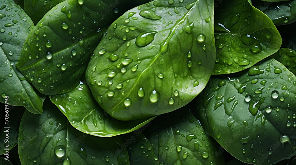 Fresh green spinach leaves, dewy and vibrant, macro shot with canon 5d mark iii at f8 Fresh green spinach leaves, dewy and vibrant, macro shot with canon 5d mark iii at f8