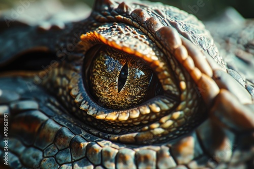 A detailed close-up of a lizard's eye. This image can be used to depict reptiles, wildlife, nature, or scientific illustrations