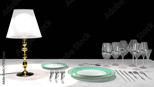 Set a Formal Dinner Table. photo