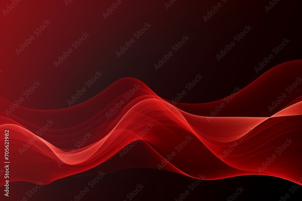 Abstract red color wave design element on black background. Generative AI Abstract red color wave design element on black background. Generative AI