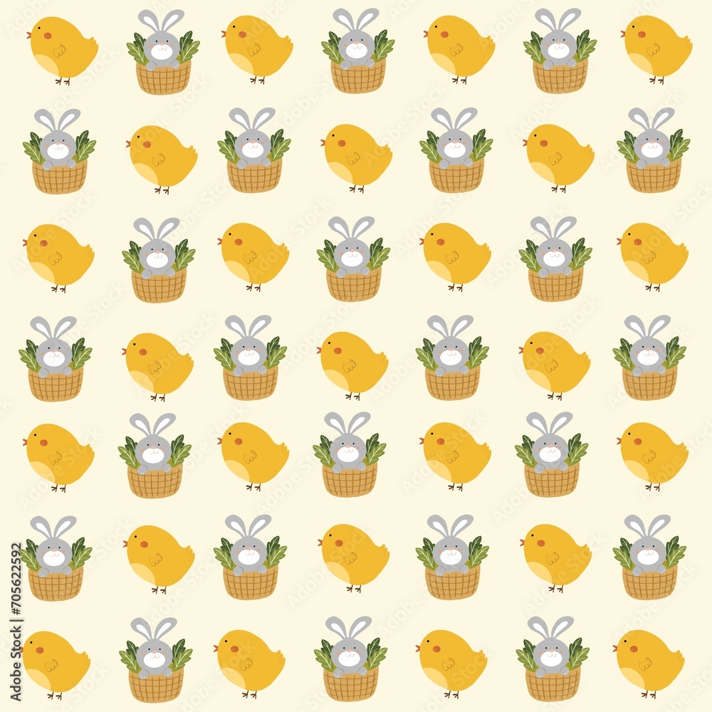 Obraz premium cute colorfull seamless pattern illustration - animal pattern