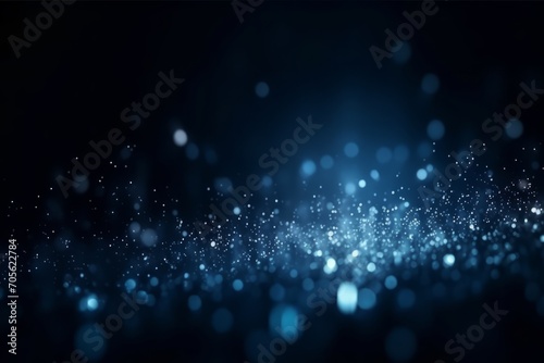 Abstract blue background with bokeh. Generative AI