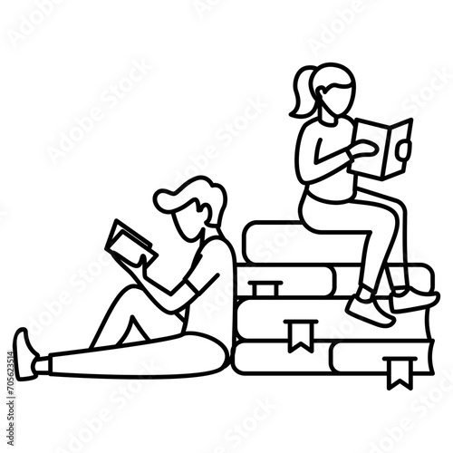 Rare Bookworm Concept, unconditionally snobby reader vector outline icon design, behavioral orientations symbol, Individual identity or Style of life Sign, Sustainable living stock illustration