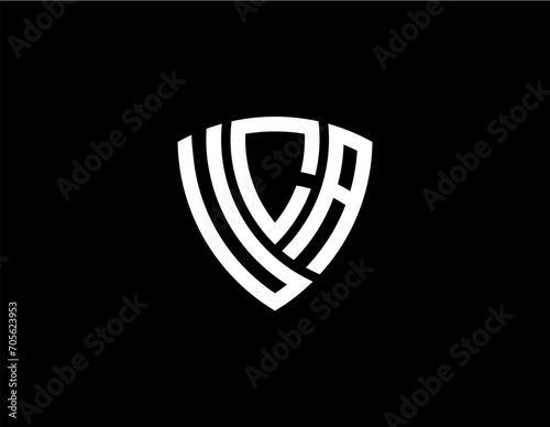 UCA creative letter shield logo design vector icon illustration photo