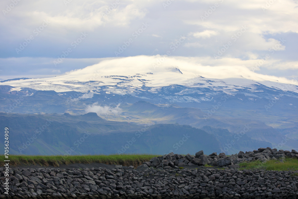 IcelandView of the icecovered Eyjafjallajökull is the sixth largest