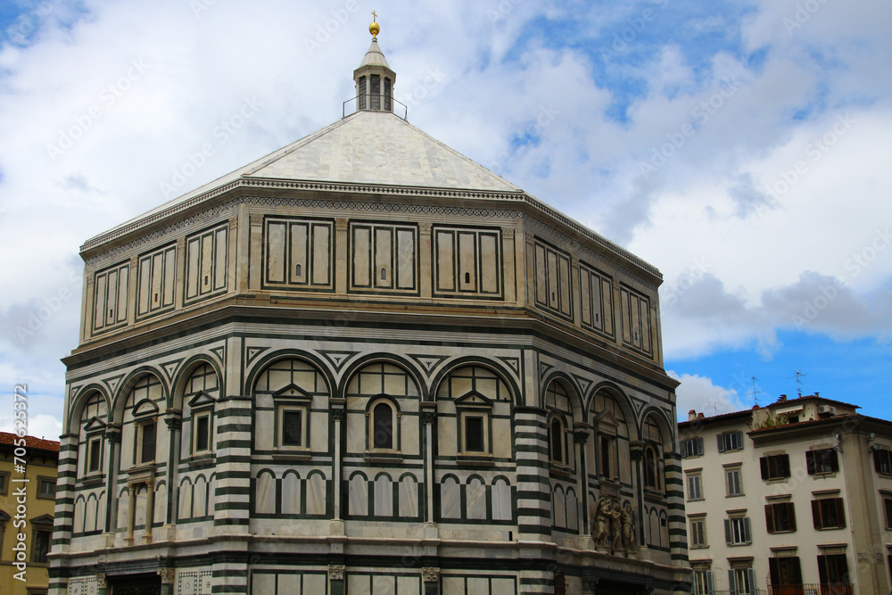 The Baptistery of San Giovanni is the baptistery of the Duomo of Florence, Tuscany, Italy