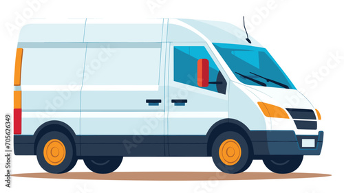 Fototapeta Naklejka Na Ścianę i Meble -  A colorful vector illustration of a parked delivery van.