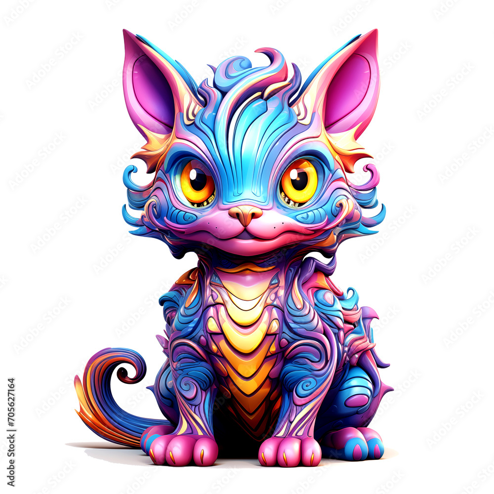 Dragon Cat clipart set, 45 PNG 300DPI, 4000 pixel, Cute Dragon cat monster illustrations Planner elements for lovers Commercial use